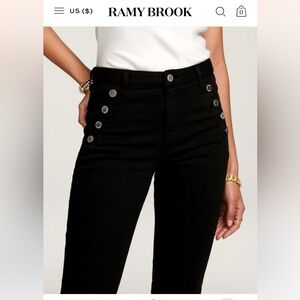 Ramy Brook black velvet flare pants